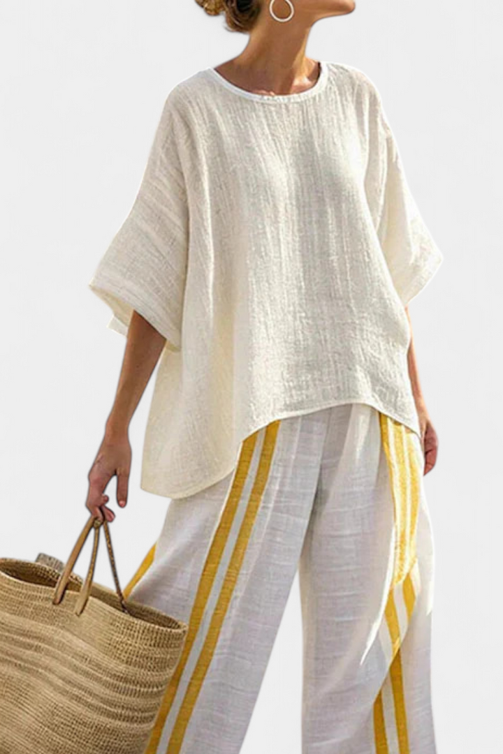 Anselor | Gele accent linnen set